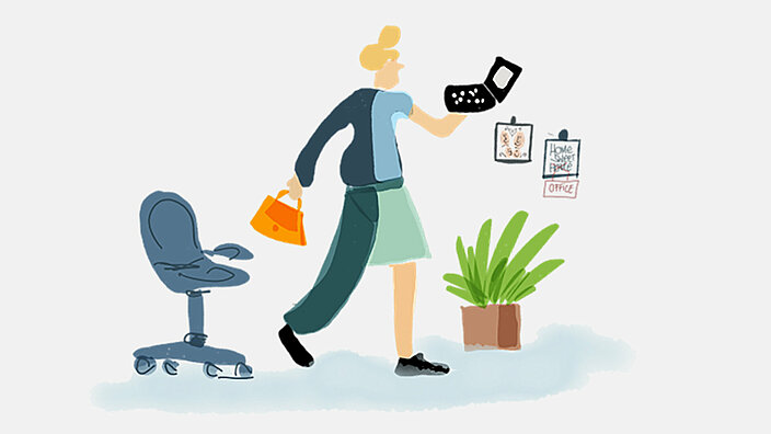 Illustration von einer Person im Home-Office