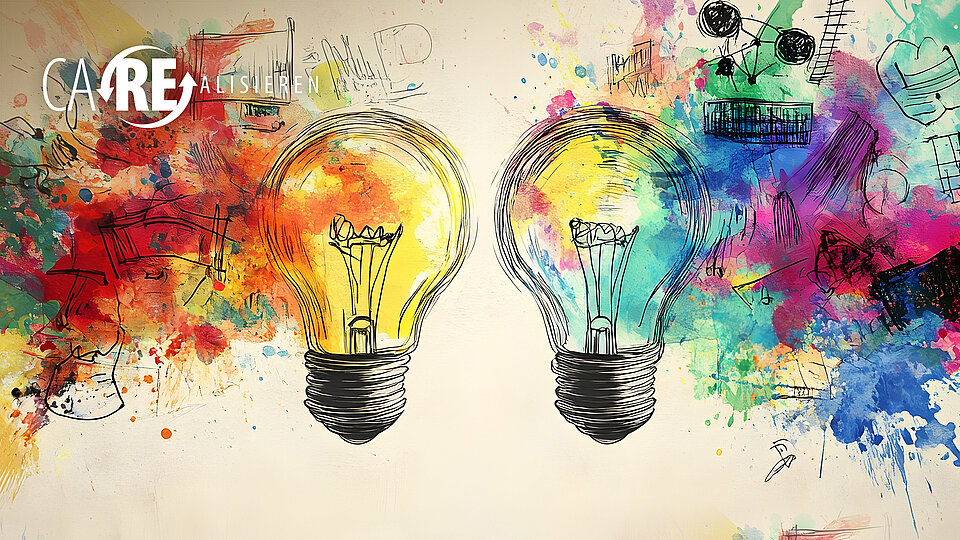 Zwei leuchtende Glühbirnen