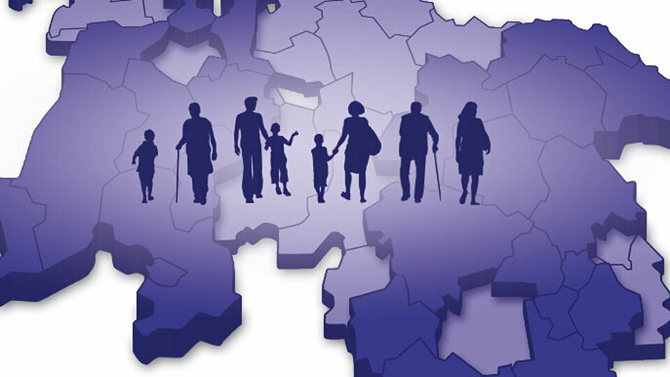 unterschiedliche Menschen auf dem Modell von dem Land Niedersachsen 